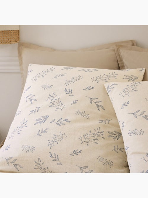Housse de couette 260x240cm + 2 taies d'oreiller imprimées 100% gaze de coton - Kiabi Housse de couette 260x240cm + 2 taies d'oreiller imprimées 100% gaze de coton - Kiabi