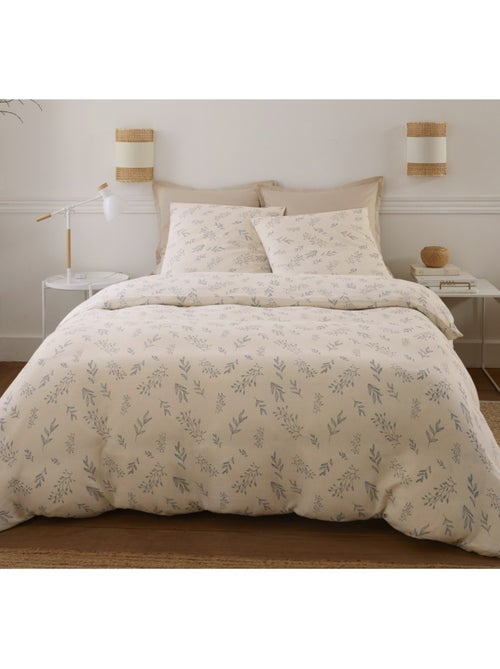 Housse de couette 260x240cm + 2 taies d'oreiller imprimées 100% gaze de coton - Kiabi Housse de couette 260x240cm + 2 taies d'oreiller imprimées 100% gaze de coton - Kiabi