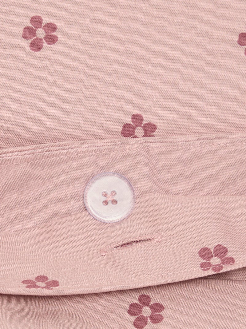 Housse de couette à motif 1 personne 80 x 120 cm en coton Rose - Kiabi