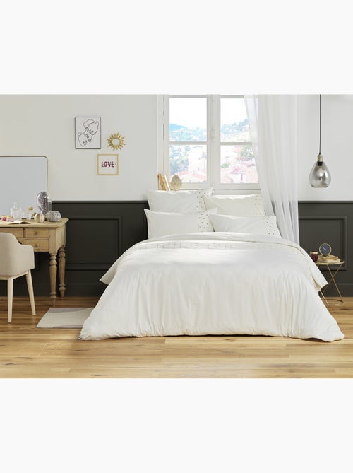 Housse de couette Agathe coco blanc 200x200cm - Kiabi
