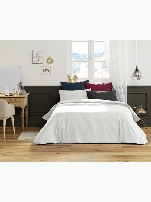 Housse de couette Agathe coco blanc 200x200cm - Kiabi