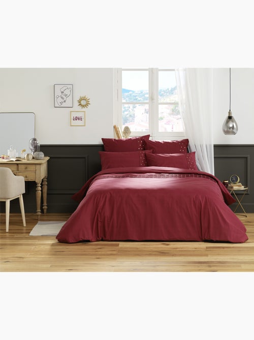 Housse de couette Agathe grenat rouge 240x260cm - Kiabi