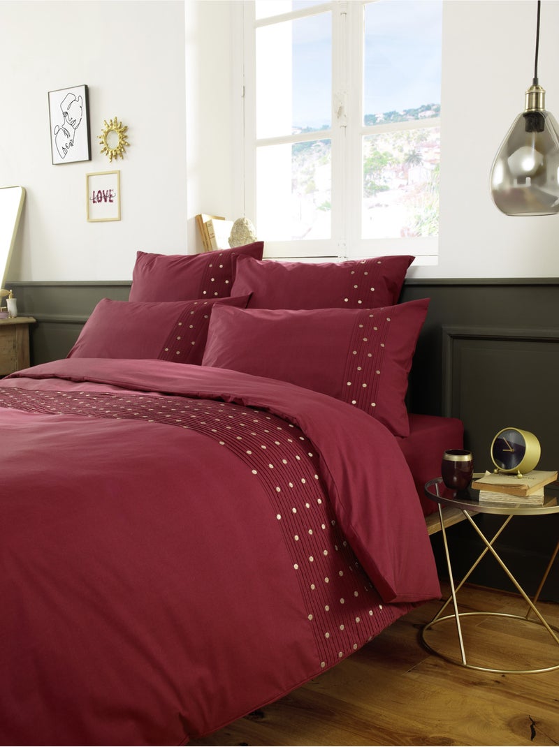 Housse de couette Agathe grenat rouge 240x260cm Rouge - Kiabi