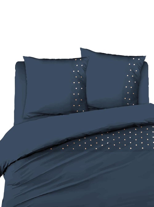 Housse de couette Agathe mure bleu 240x260cm - Kiabi