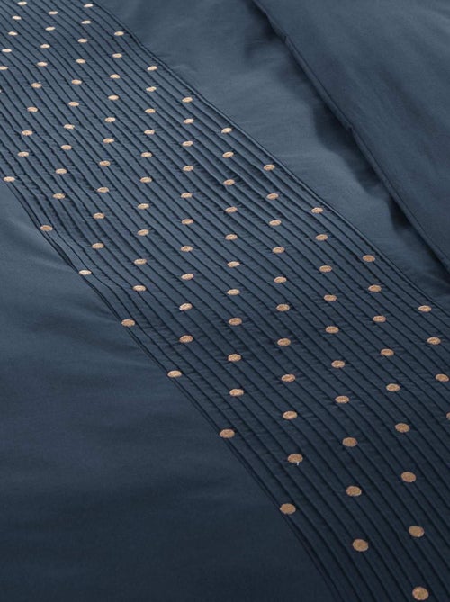 Housse de couette Agathe mure bleu 240x260cm - Kiabi