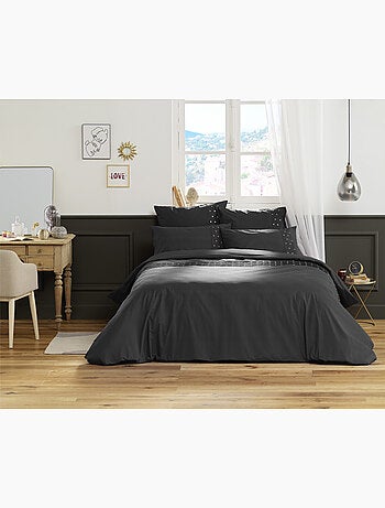 Housse de couette Agathe poivre anthracite 240x260cm