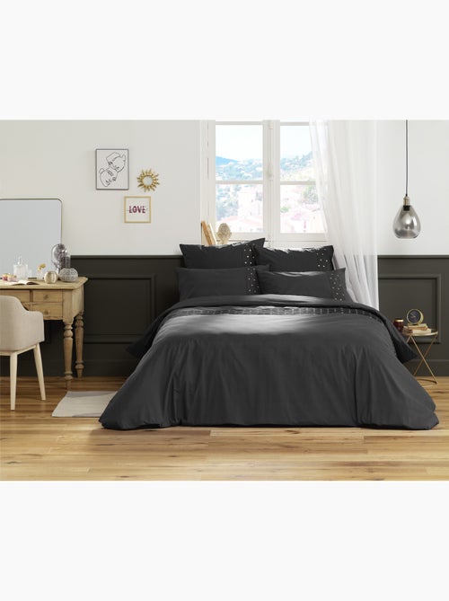Housse de couette Agathe poivre anthracite 240x260cm - Kiabi