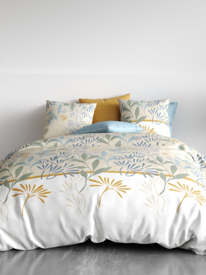 Housse de couette AGIL + 2 taies coton 57 fils Beige - Kiabi