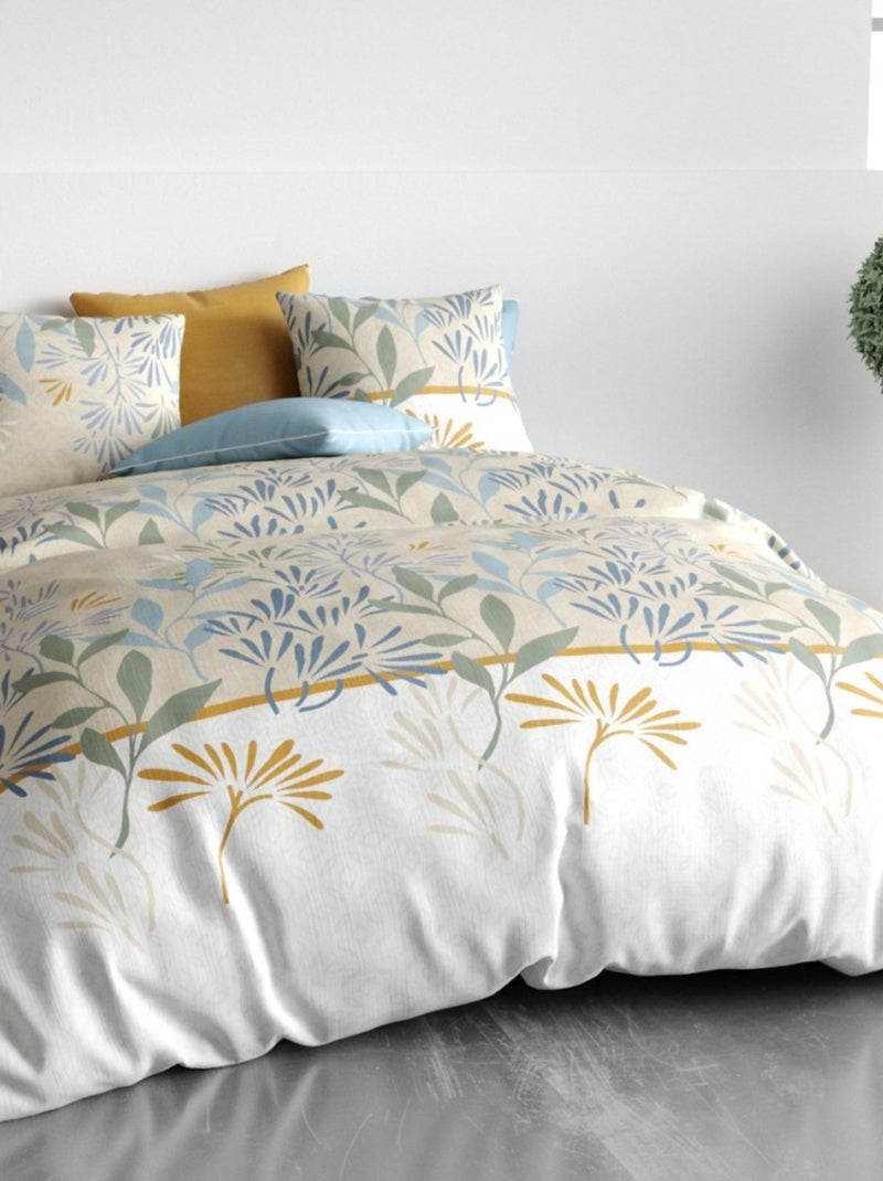 Housse de couette AGIL + 2 taies coton 57 fils Beige - Kiabi