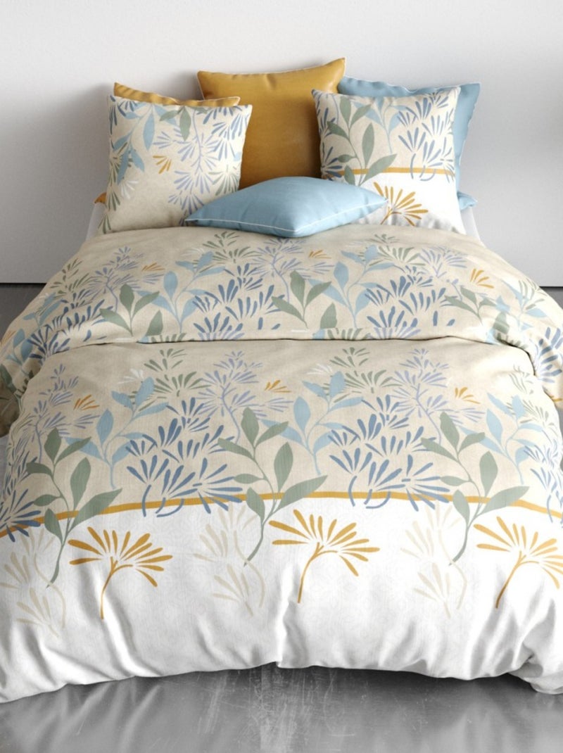 Housse de couette AGIL + 2 taies coton 57 fils Beige - Kiabi