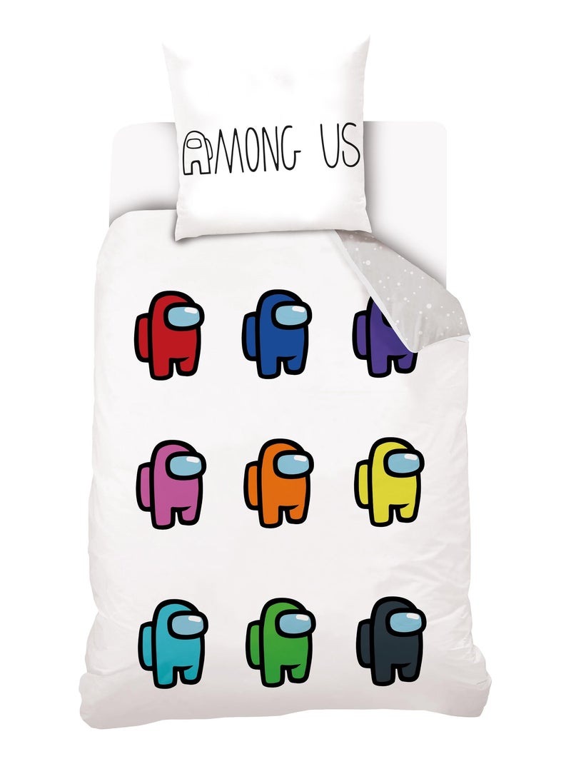 Housse de couette Among Us équipage 140x200 cm - 100% Coton - Blanc Blanc - Kiabi