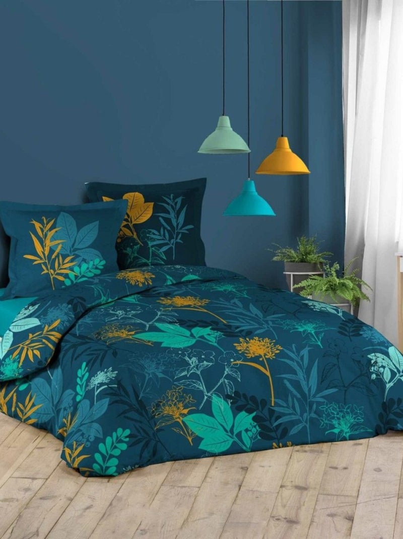 Housse de couette  Analisa marine + 2 taies coton Bleu - Kiabi