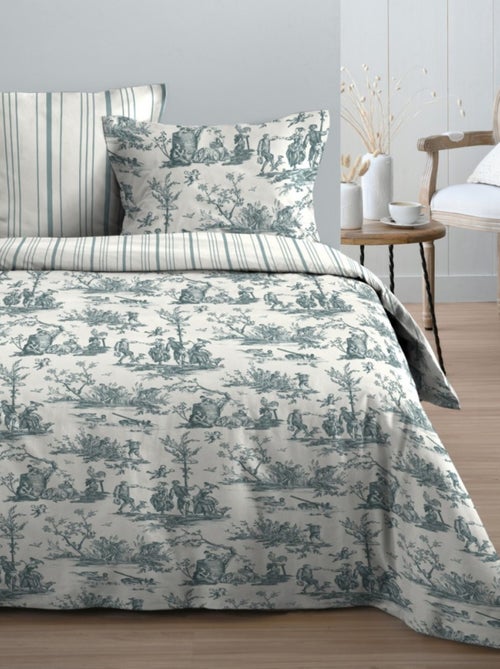 Housse de couette ANGELIQUE + 2 taies coton 57 fils - Kiabi