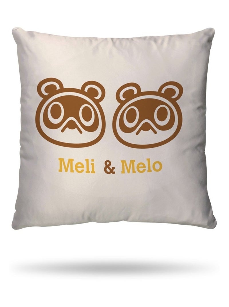 Housse de couette Animal Crossing Méli & Mélo 140x200 cm - 100% Coton - Beige Beige - Kiabi