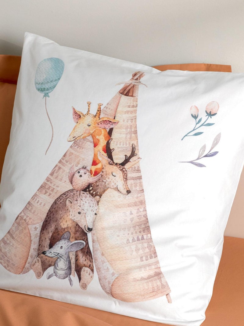 Housse de couette animaux de la fôret Marron tabac - Kiabi