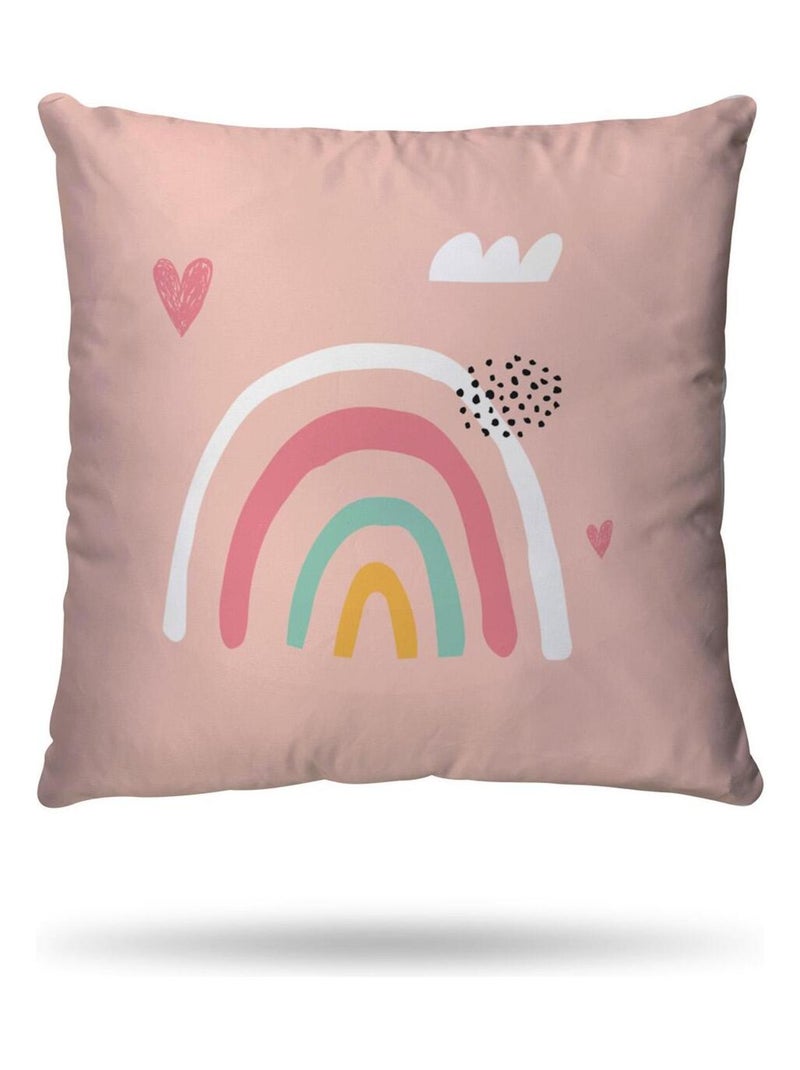 Housse de couette arc en ciel 140x200 cm - 100% Coton - Rose Rose - Kiabi