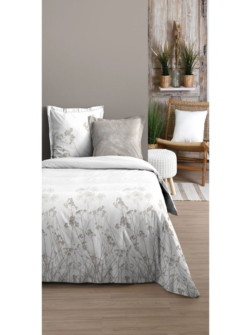 Housse de couette  Astera + taie(s) coton 57 fils Blanc - Kiabi