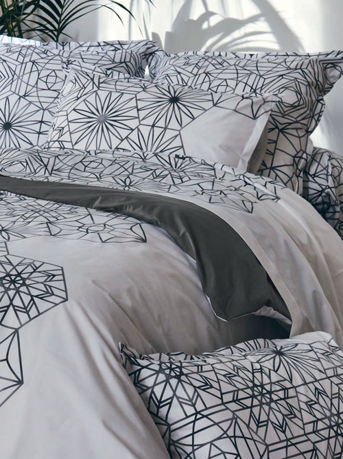 Housse de couette aux motifs floraux et graphiques - Kiabi