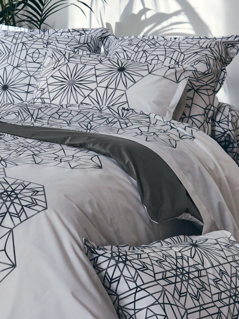 Housse de couette aux motifs floraux et graphiques Blanc - Kiabi