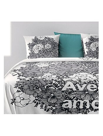 Housse de couette Avec Amour + taie(s) coton bio 47 fils
