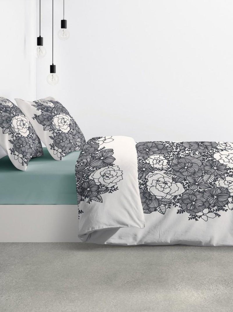 Housse de couette  Avec Amour + taie(s) coton bio 47 fils Blanc - Kiabi