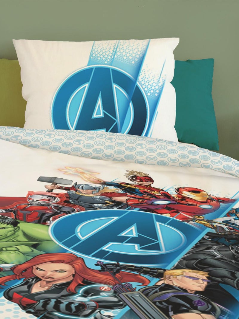 Housse de couette Avengers Team Marvel 140x200 cm - 100% Coton - Blanc Blanc - Kiabi