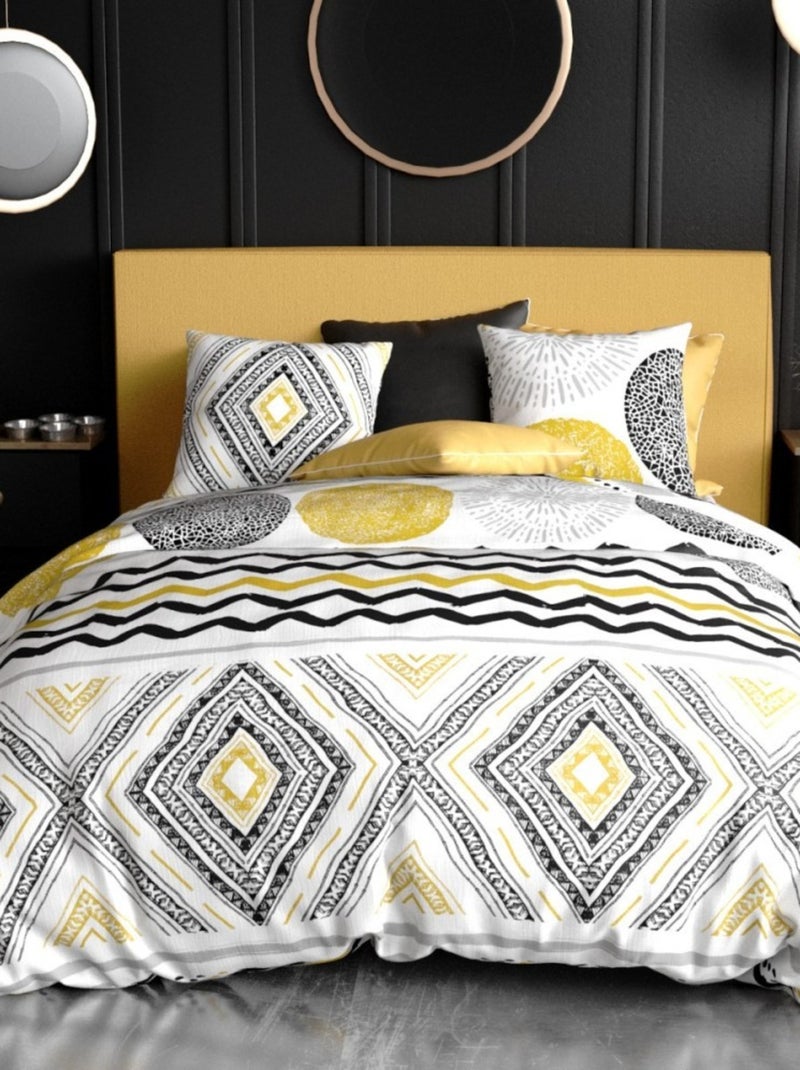 Housse de couette  Avio + taie(s) 100% coton 57 fils Blanc - Kiabi