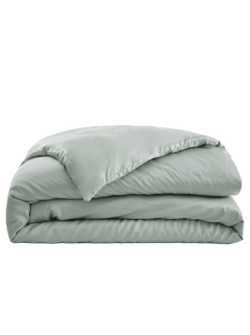 Housse de couette Bambou 120 fils Bleu clair - Kiabi
