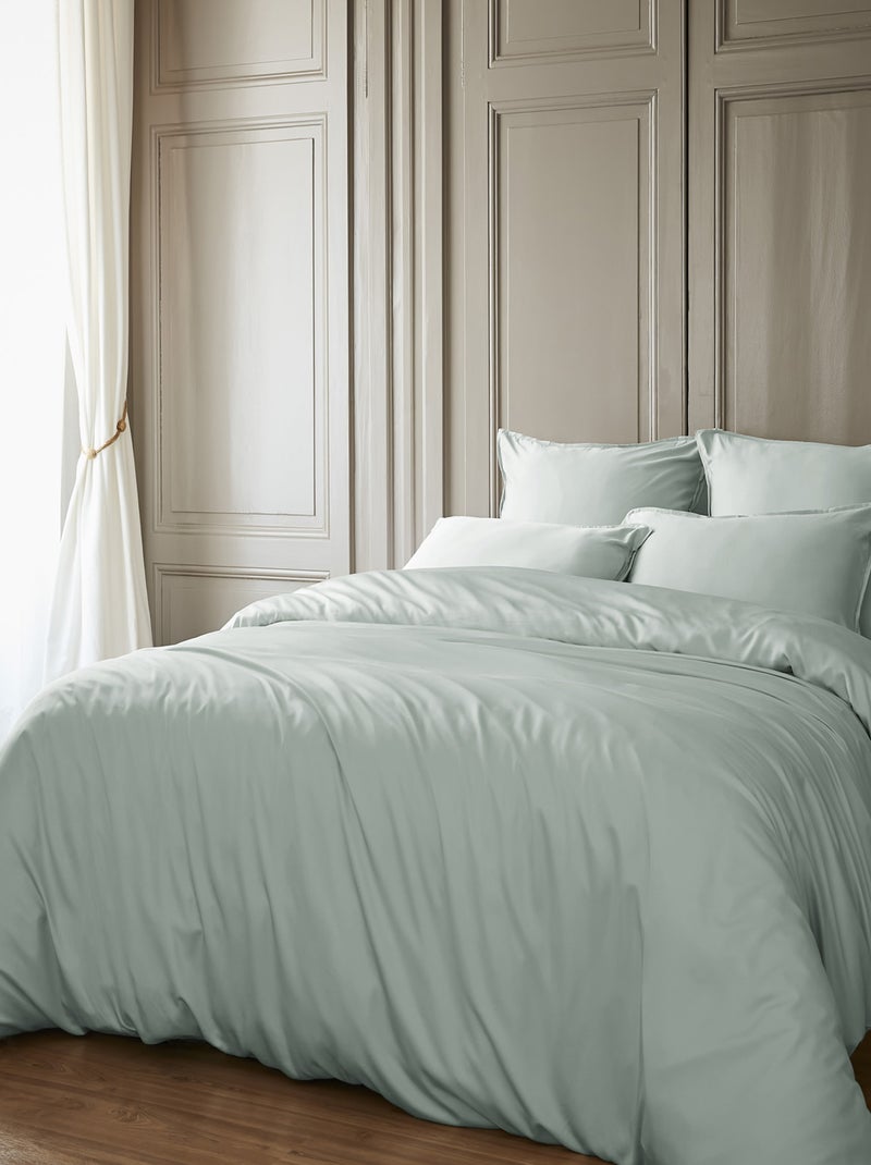 Housse de couette Bambou 120 fils Bleu clair - Kiabi