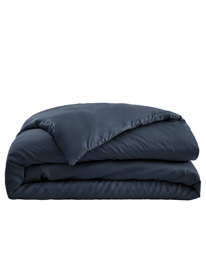 Housse de couette Bambou 120 fils Bleu foncé - Kiabi