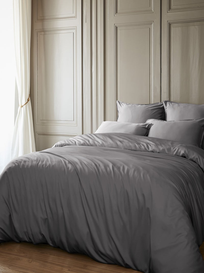 Housse de couette Bambou 120 fils Gris - Kiabi