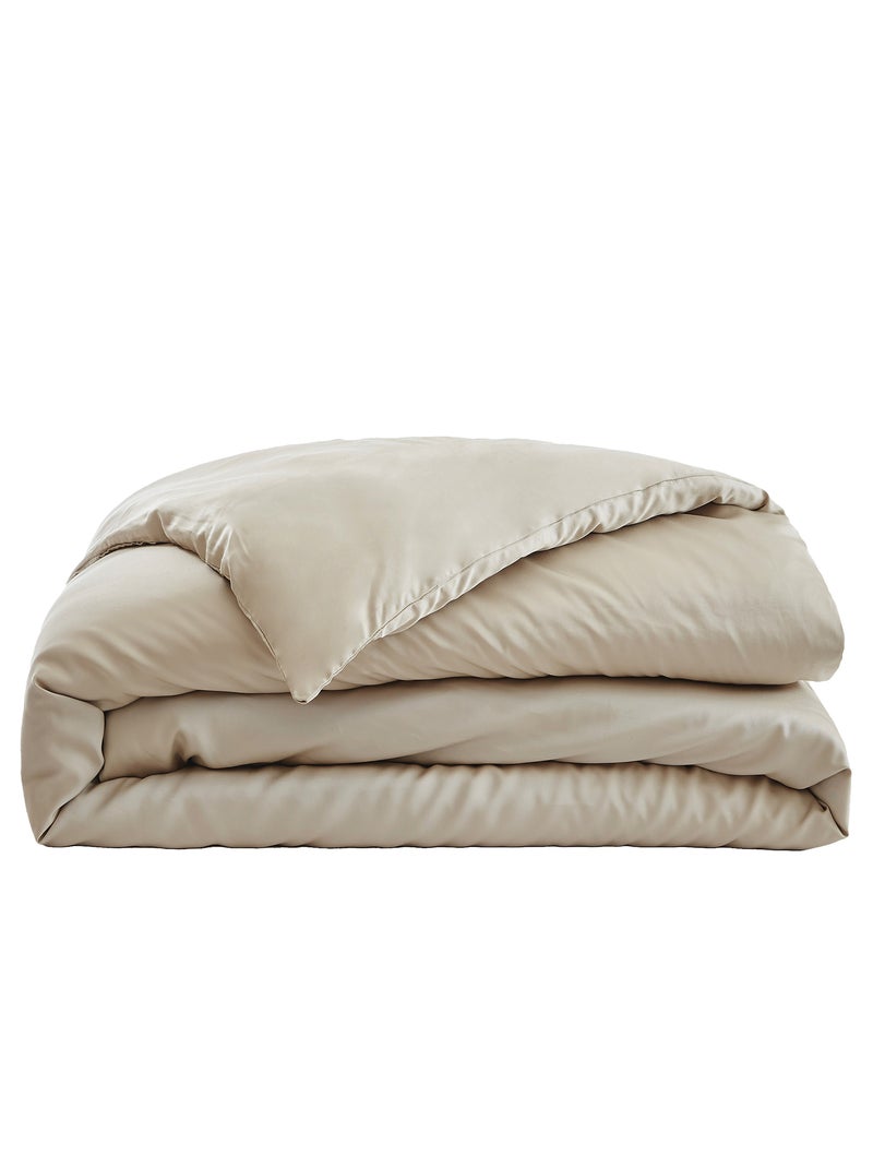 Housse de couette Bambou 120 fils Marron clair - Kiabi