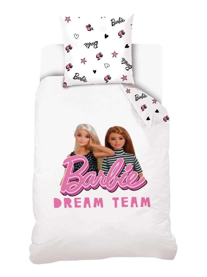 Housse de couette Barbie 140x200 cm - 100% Coton - Blanc Blanc - Kiabi