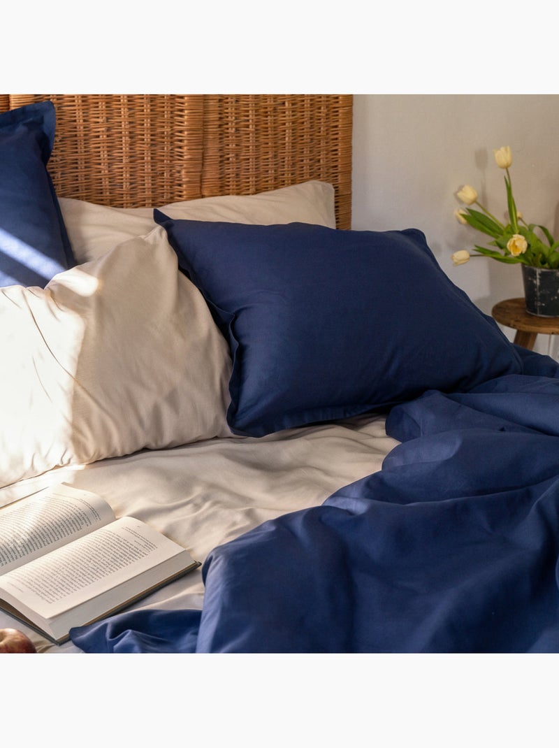 Housse de couette Basic "Happyfriday" Bleu marine - Kiabi