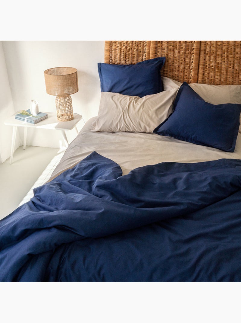 Housse de couette Basic "Happyfriday" Bleu marine - Kiabi