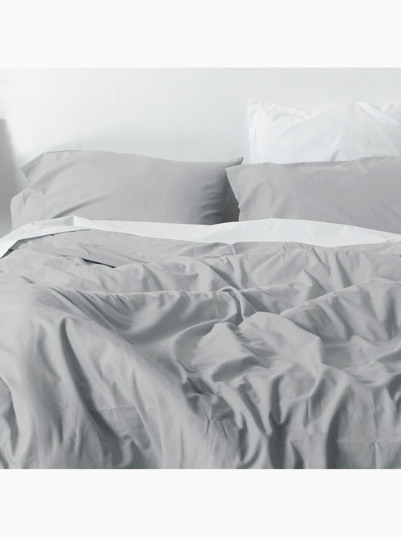 Housse de couette Basic "Happyfriday" Gris clair - Kiabi