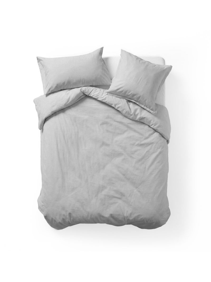 Housse de couette Basic "Happyfriday" Gris clair - Kiabi