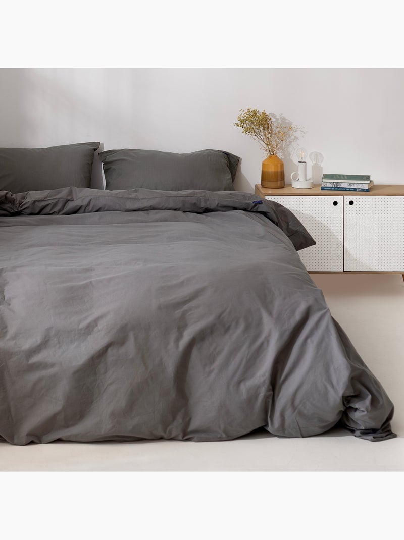 Housse de couette Basic "Happyfriday" Gris foncé - Kiabi