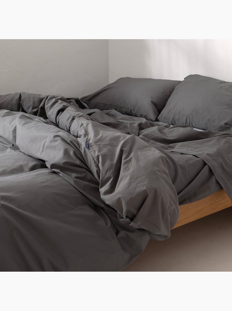 Housse de couette Basic "Happyfriday" Gris foncé - Kiabi