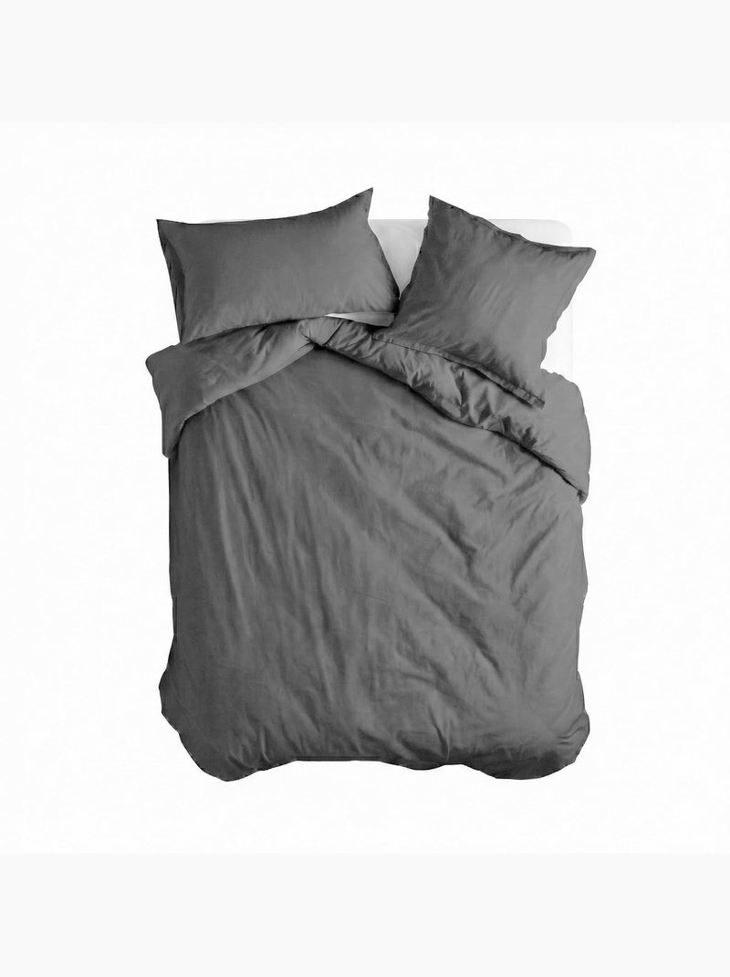 Housse de couette Basic "Happyfriday" Gris foncé - Kiabi