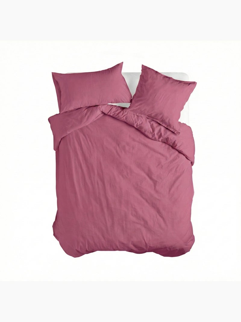 Housse de couette Basic "Happyfriday" Magenta - Kiabi