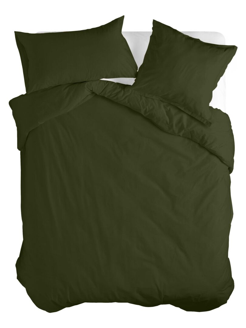 Housse de couette Basic "Happyfriday" - Vert olive - Kiabi - 39.99€