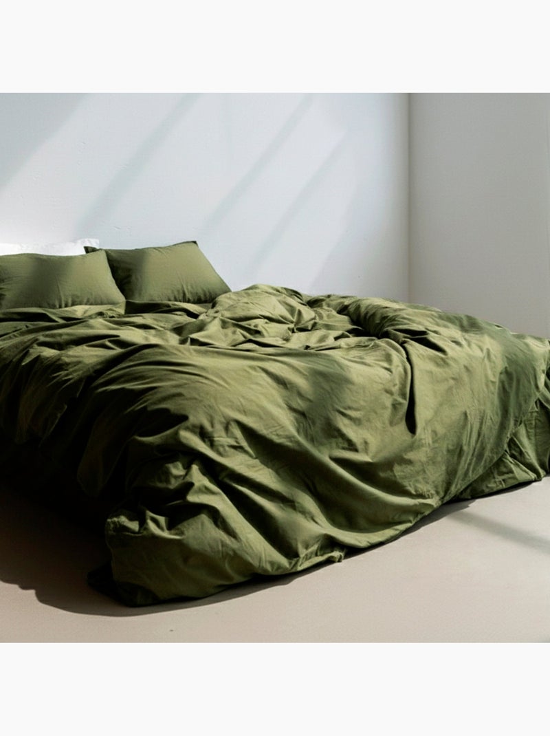 Housse de couette Basic "Happyfriday" Vert olive - Kiabi
