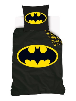 Housse de couette Batman logo 140x200 cm - 100% Coton - Noir