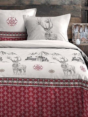 Housse de couette BAUGES + 2 taies coton 57 fils