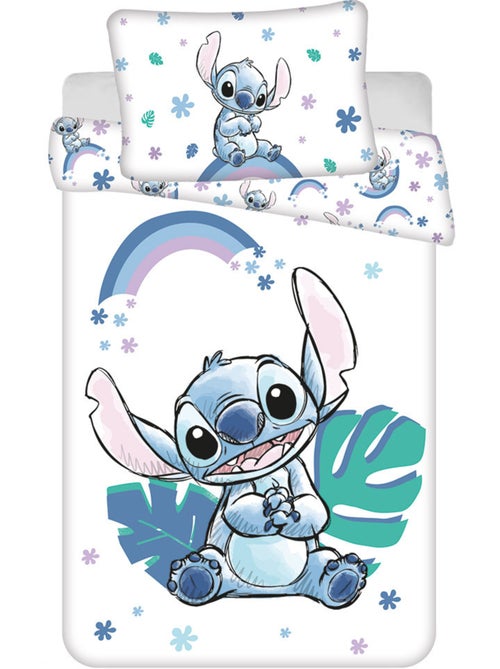Housse de couette bébé 100% coton Stitch arc-en-ciel Lilo & Stitch 100 cm x 135 cm - Kiabi