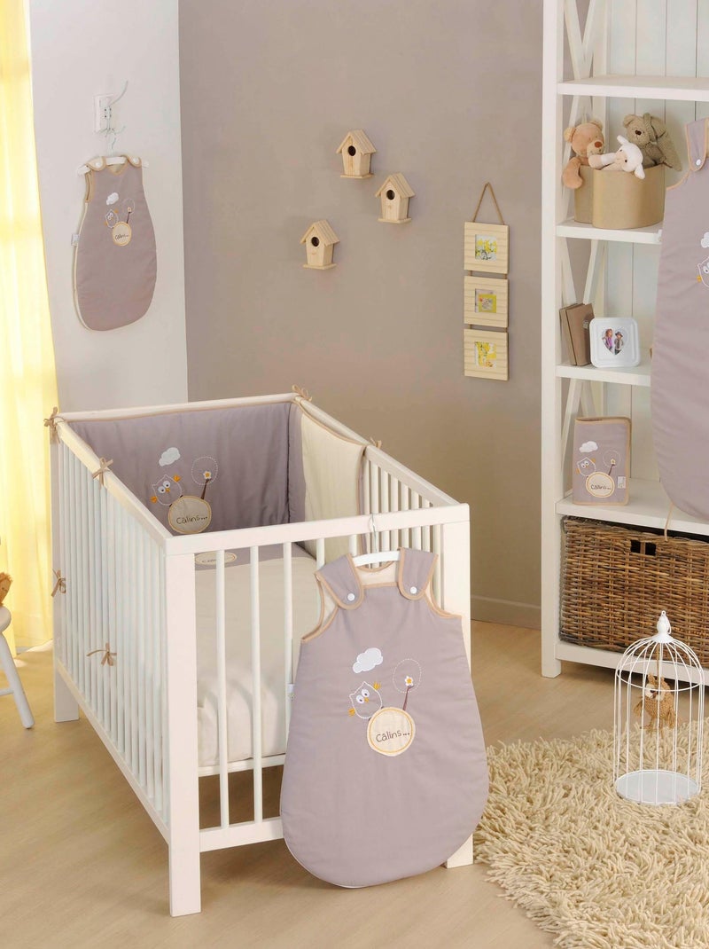 Housse de couette bébé enfant brodée Pluie d'étoiles - Coton Bio - 'P'tit Basile' Marron - Kiabi