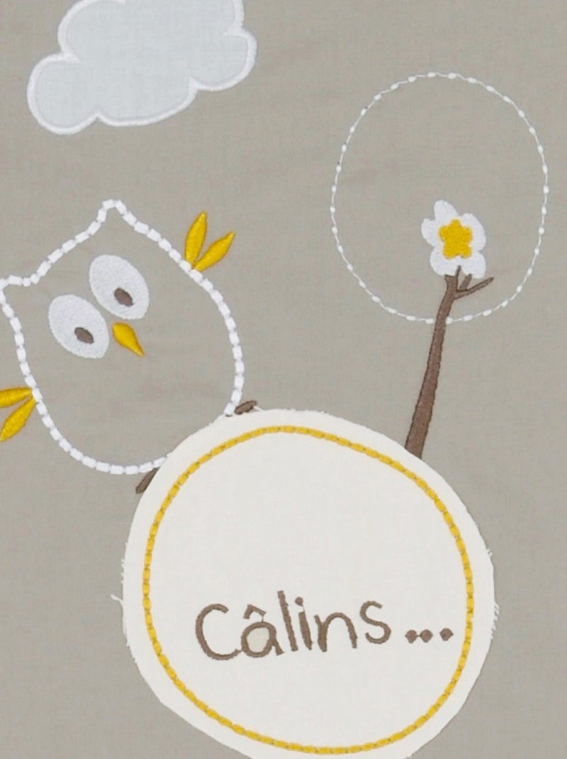 Housse de couette bébé enfant brodée Pluie d'étoiles - Coton Bio - 'P'tit Basile' Marron - Kiabi