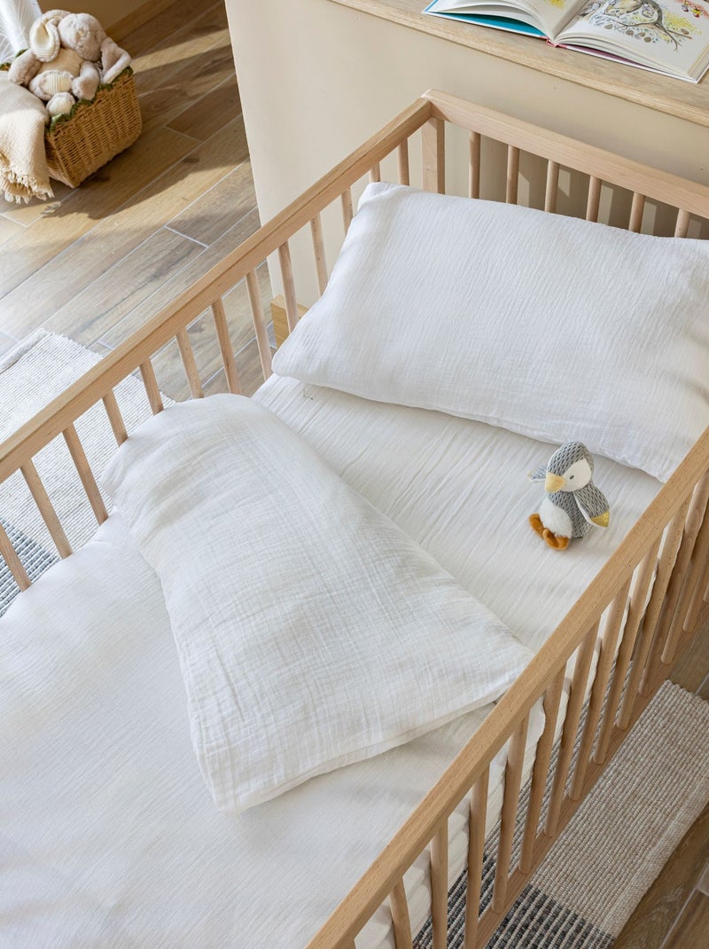 Housse de couette bébé gaze de coton NOA Blanc - Kiabi