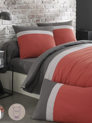 Housse de couette bicolore en coton, Made in France, MÉLI-MÉLO